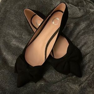 Black Kitten Heel Bow Pumps
